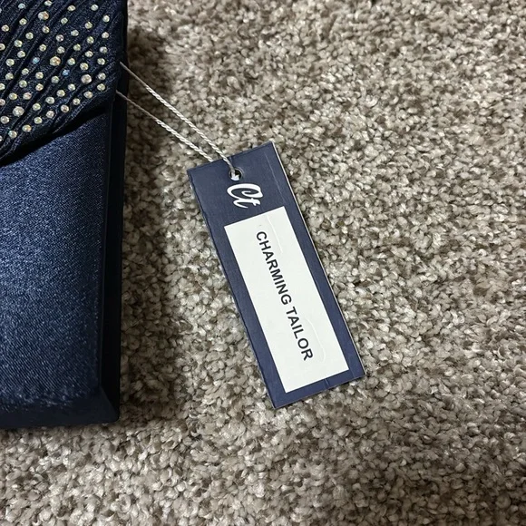 Charming Tailor Midnight Blue Studded Clutch - Picture 2 of 10
